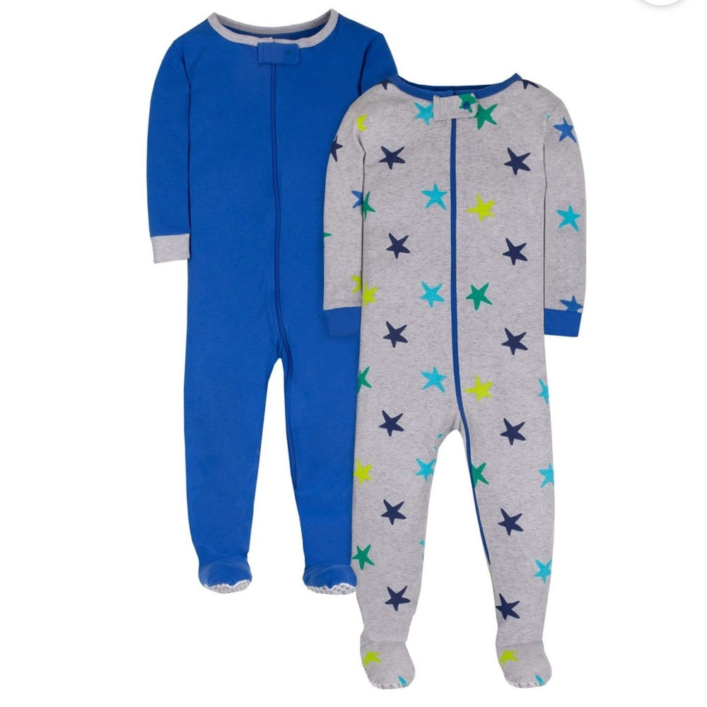 Organic 2 pack footed pajamas